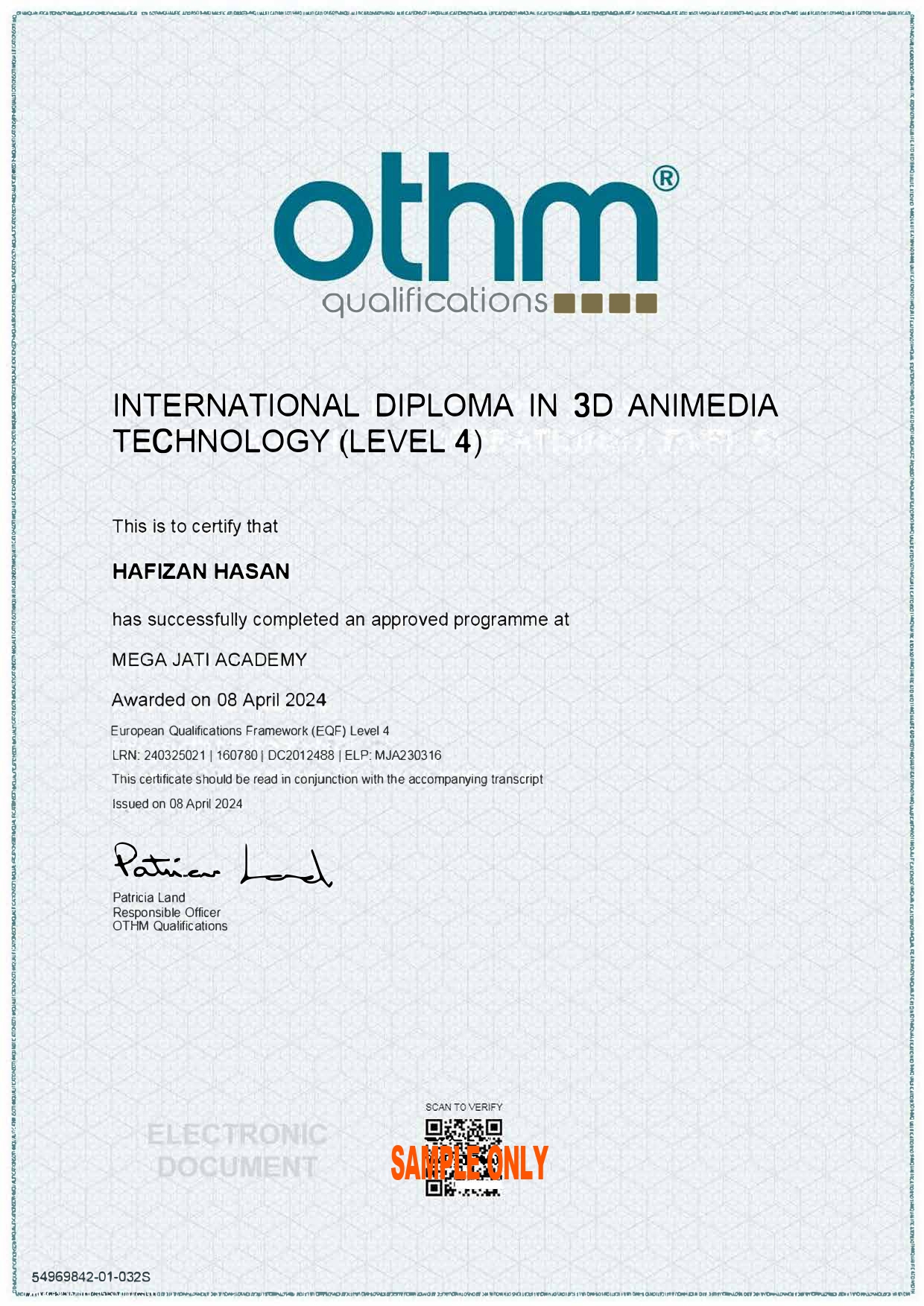 Certificate Sample